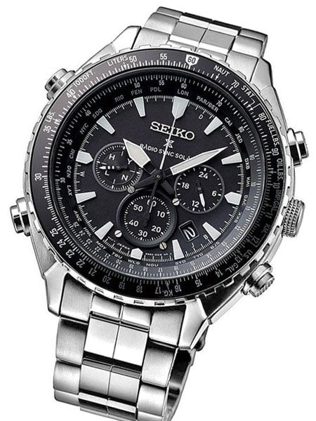 Seiko Prospex Radio Sync, Solar Powered, Chronograph, World Time Watch #SSG001