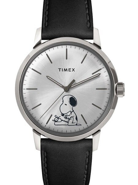 Timex 40mm Marlin 21-Jewel Automatic Watch with Silver Snoopy Dial #TW2U71200ZV