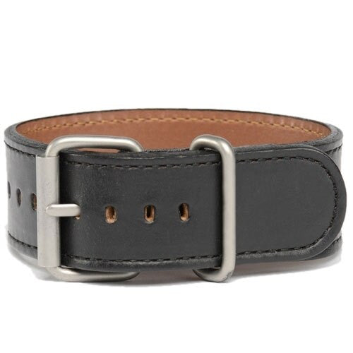 Bertucci Apex Black Chromexcel Montanaro Survival Horween Leather Strap with Stainless Steel Buckle #155M