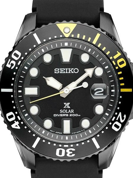 Seiko Prospex Black ion Solar Powered Dive Watch with 10-Month Power Reserve #SNE441