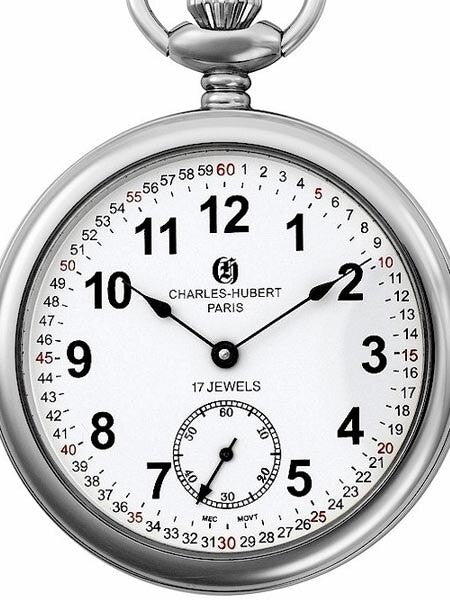 Charles-Hubert 17-Jewel Mechanical Hand Wind Pocket Watch #3756-WRR