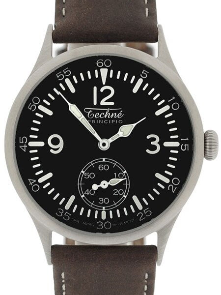 Techne 38mm Merlin Quartz Aviator Watch with Onion Crown and Small Seconds #249.061