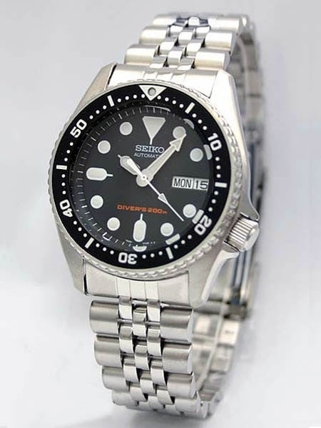 Scratch and Dent - Seiko Black Automatic Dive Watch with Stainless Steel Bracelet #SKX013K2 17