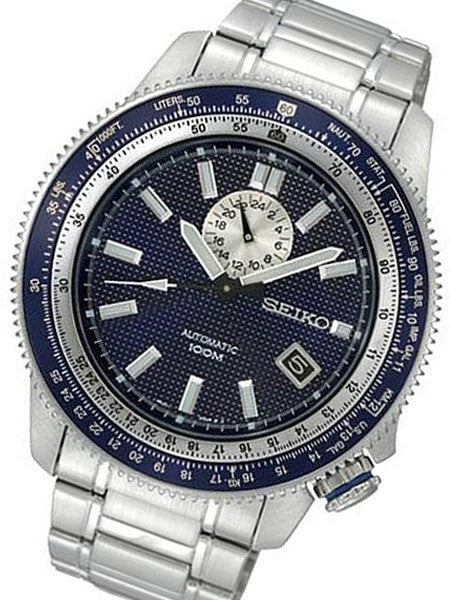 Seiko Superior Blue Dial Hand Windable Automatic Watch with Slide Rule #SSA001K1