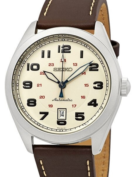 Seiko NEO Sports, Automatic Watch with Brown Leather Strap, Biege Dial #SRPC87K1