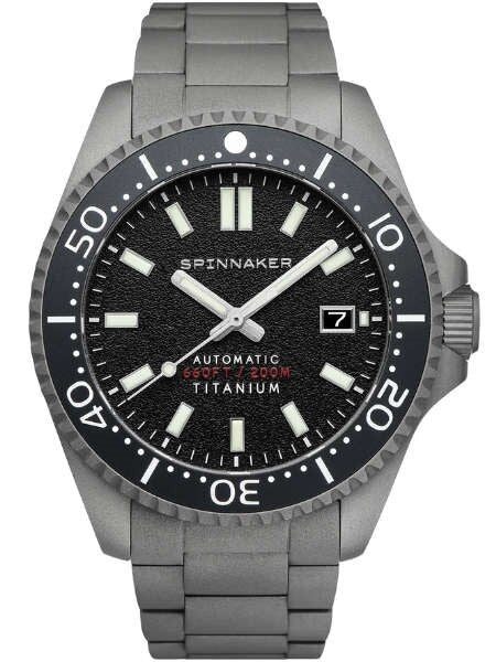 Spinnaker Tesei Titanium Automatic 200 Meter Dive Watch With Black Dial SP-5084-11