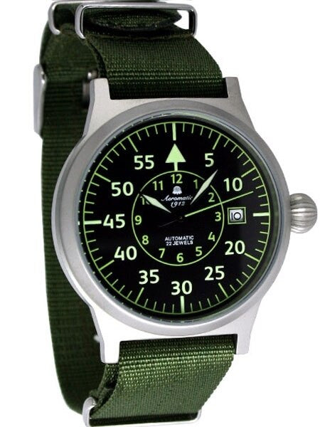Aeromatic 1912 Beobachter Aviator Automatic Watch with Onion Crown #A1354