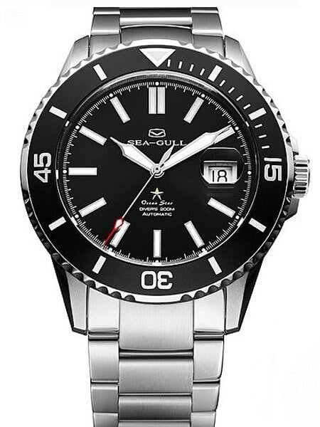 Sea-Gull 44mm Ocean Star Automatic Dive Watch with Sapphire Crystal #816.523blk