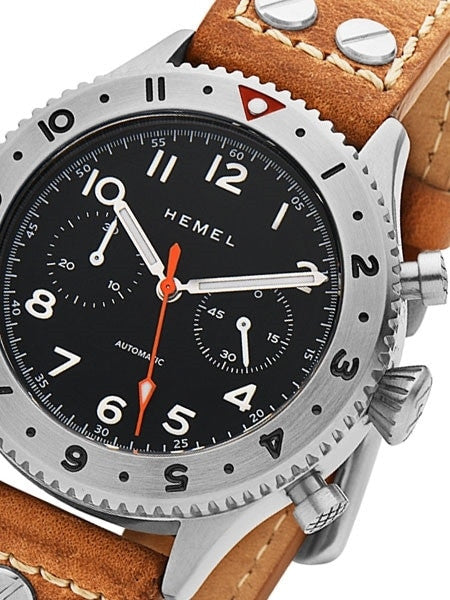HEMEL 24 Automatic Chronograph Watch with GMT Bezel and Sapphire Crystal #HFT20-NE2