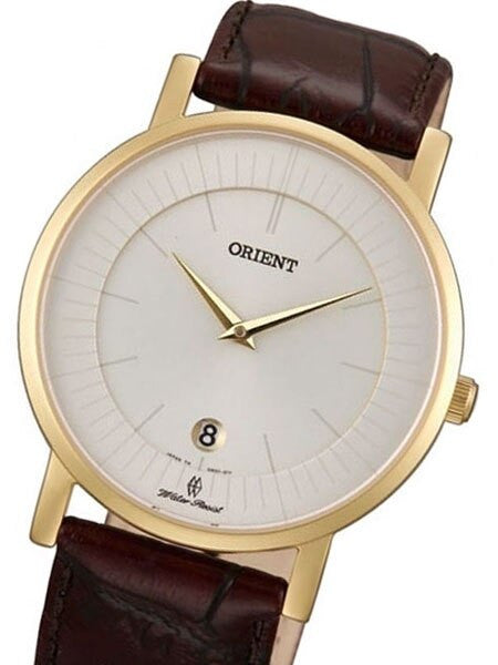 Orient Class Quartz Dress Watch with Sapphire Crystal and Yellow Goldtone Case  #GW01008W