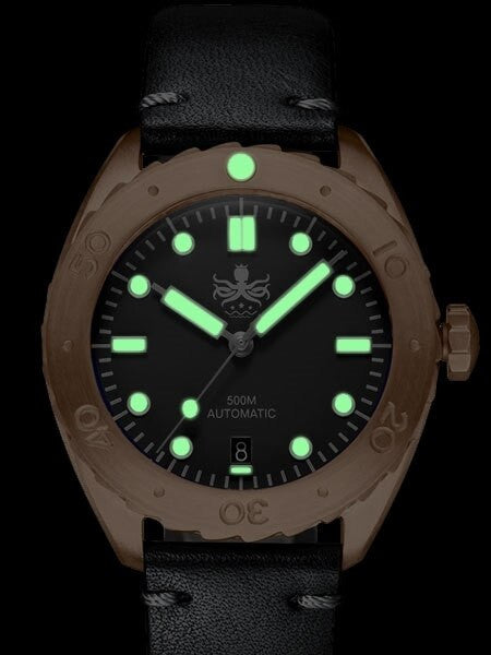 PHOIBOS Eagle Ray 500-Meter Swiss Automatic Dive Watch with Bronze Case, DD AR Sapphire Crystal #PY018C