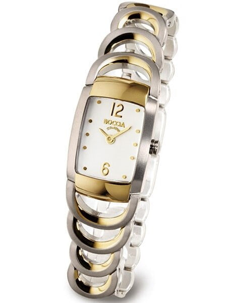 Boccia Ladies Quartz Watch with Two-Tone Titanium Case and Open-Link Bracelet #3159-02