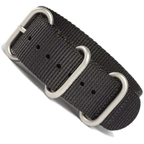 Bertucci Black DX3 Nylon Strap with Stainless Steel Buckle and Keeprs #95