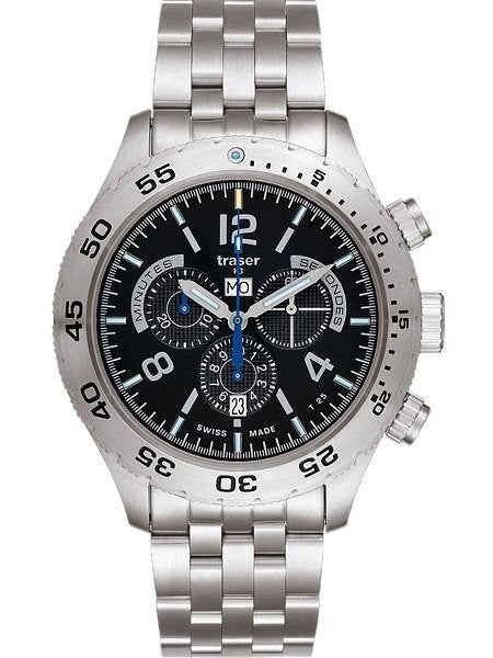Traser Swiss Made Elegance Chronograph Watch with 46mm SS Case #105034