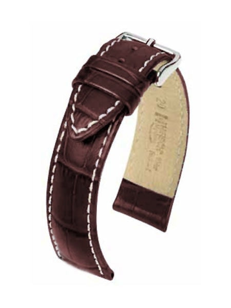 Hirsch Modena Gold Brown Alligator Embossed Leather Watch Strap #103028-70