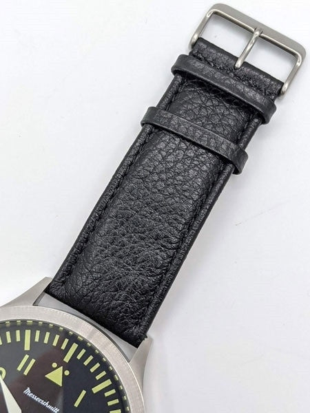 Messerschmitt Triple-X Fliegeruhr Watch with Black Leather Strap #ME-65AQ