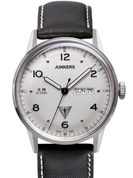 Junkers G38 Day and Date Quartz Watch with Silver Dial #6944-1