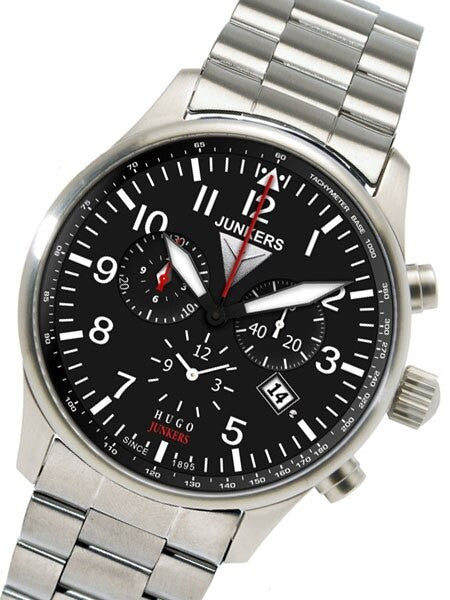 Junkers 150 Years Hugo Junkers Chronograph Alarm Watch with Bracelet #6684M-2