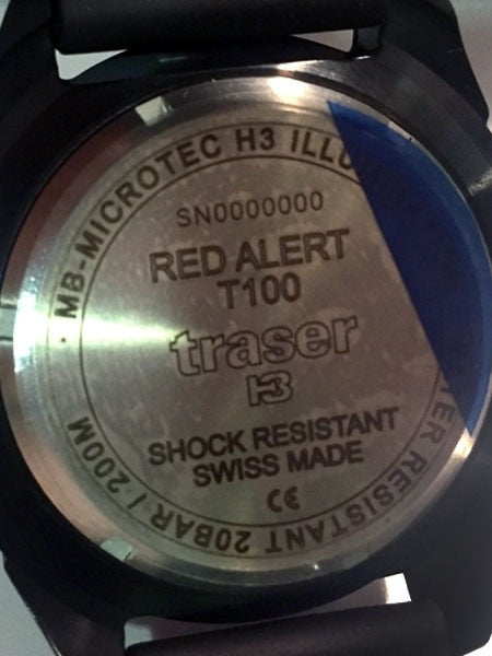 Traser Red Alert T100 Watch with Sapphire Crystal and Black Strap #106469