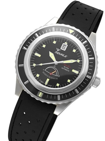 Squale Master Professional Swiss Automatic Dive watch with Power Reserve Indicator #MSTR-Black