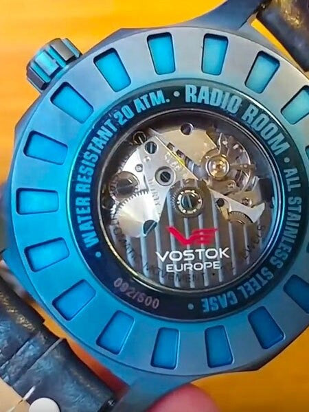 Vostok-Europe Radio Room, 32-Jewel Automatic Watch with Blue Case and Dial #595D533