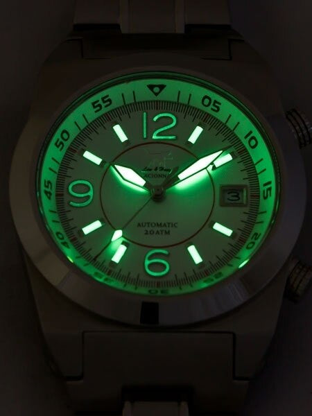 Lew and Huey 200 Meter Dual Crown Automatic Dive Watch with Strap and Bracelet #Acionna-SR