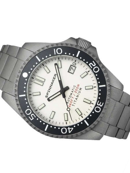 Spinnaker Tesei Titanium Automatic 200 Meter Dive Watch With White Dial SP-5084-22