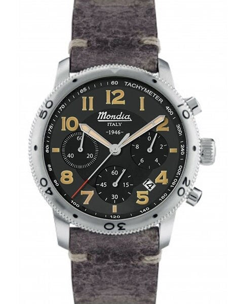 Mondia 1946 Series Quartz Chronograph Watch with Stopwatch #MI753SS-05BK-CP