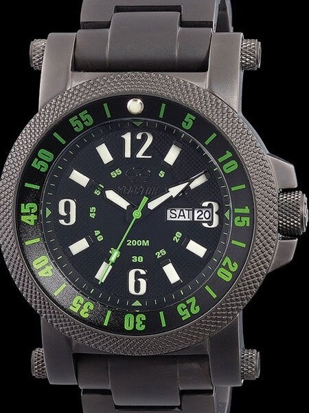 Reactor Fallout 2 Dive Watch with SuperLuminova Illumination and 45mm Matte Black Nitrided Case #56509