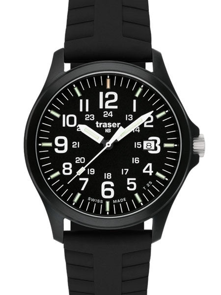 Traser Officer Pro Black PVD Steel Case Watch with a Sapphire Crystal #107103
