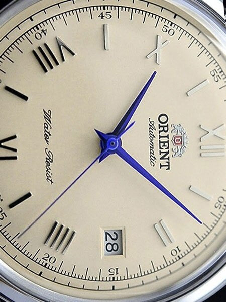 Orient Automatic Dress Watch with Cream Dial, Vibrant Blue Hands #ER2400CN