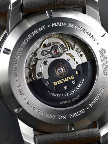 DIEVAS Meridian German Made Aviator Watch with Sapphire Crystal and 44mm Diameter Case