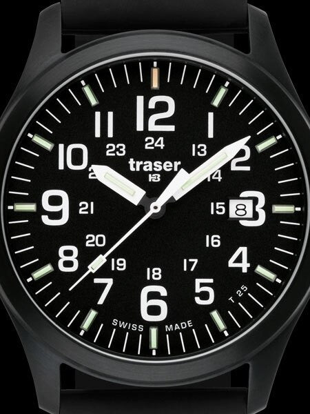 Traser Officer Pro Black PVD Steel Case Watch with a Sapphire Crystal #107103