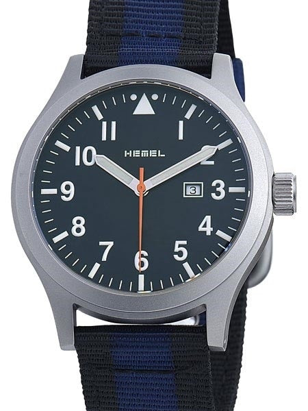 HEMEL Ten36 Swiss ETA Quartz Field Watch with Matte Black Dial and Sapphire Crystal #HM7