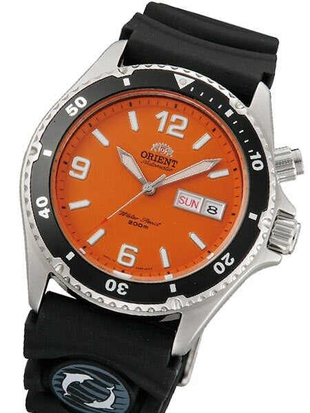 Scratch and Dent - Orient Orange Mako Automatic Dive Watch with Rubber Strap #CEM65004M