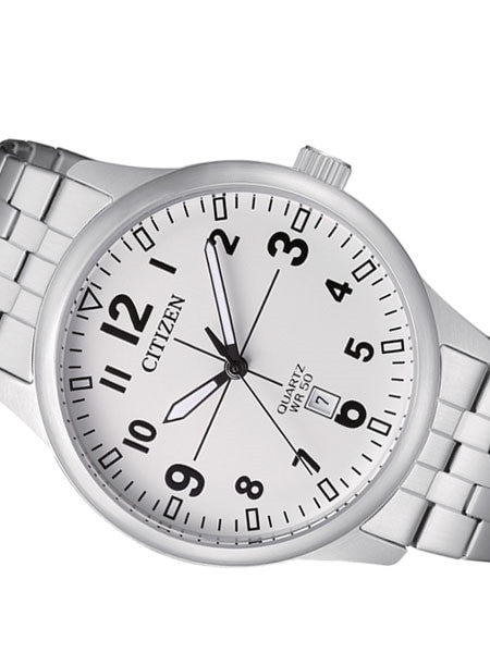 Citizen White Dial Quartz Watch with Stainless Steel Bracelet #BI1050-81B