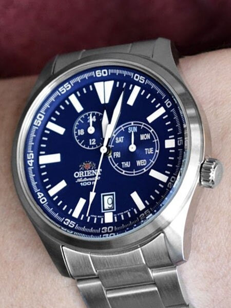 Orient 21-Jewel Automatic Field Watch with 24-Hour Sub-Dial #ET0N001D