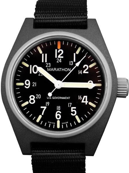 Marathon Swiss Made Quartz Military General Purpose Watch with MaraGlo Green Illumination #WW194009-BK