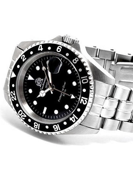 Tauchmeister T0021 600-Meter Quartz GMT Dive Watch with Screw-Down Crown