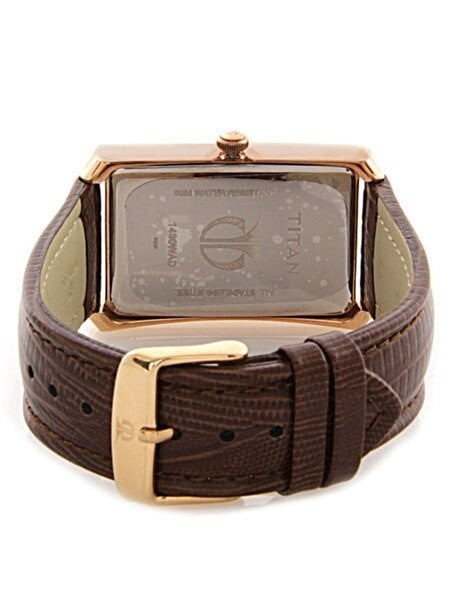 Titan Goldtone Orion Day and Date Function Watch with Precision Quartz Movement #1490WL01