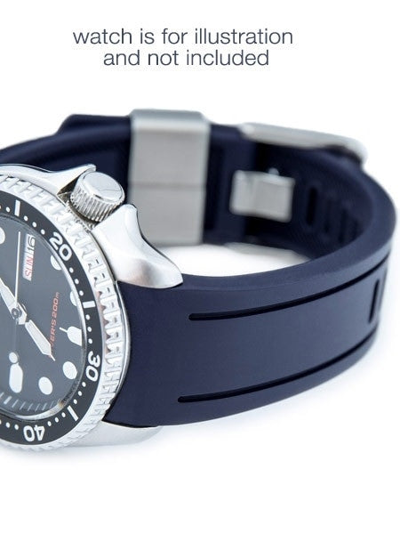 Crafter Blue 22mm NBR Rubber Watch Strap for SEIKO SKX007-009-011 Curved End #CB05B-22A20BZZ