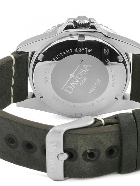 Davosa Vintage-Styled 100-Meter GMT Dual Time Watch with Black Dial #16250055