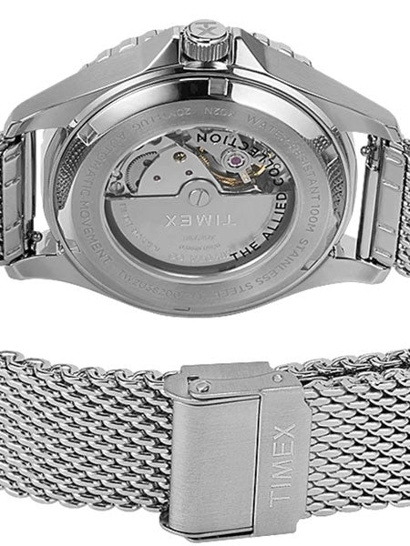 Timex 41mm Navi XL 21-Jewel Automatic Watch with Stainless Steel Mesh Bracelet and Blue Dial #TW2U38200ZV