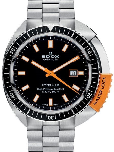 Edox Hydro-Sub Swiss Automatic Dive Watch with Edox MasterLock #80301-3NOM-NIN