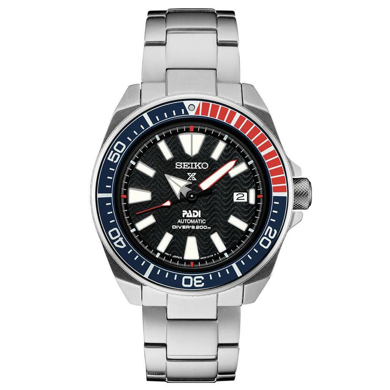 Seiko Samurai Prospex PADI Automatic Dive Watch with Stainless Steel Bracelet #SRPF09
