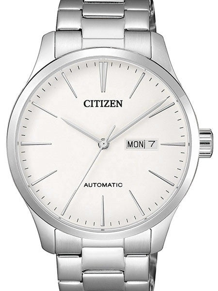 Citizen Automatic White Dial Watch with Stainless Steel Bracelet #NH8350-83A