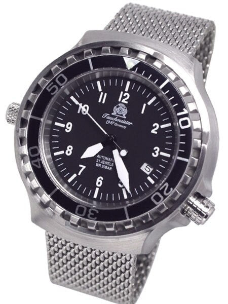 Tauchmeister Automatic, 200m Dive Watch with Mesh Bracelet and Sapphire Crystal #T0251MIL