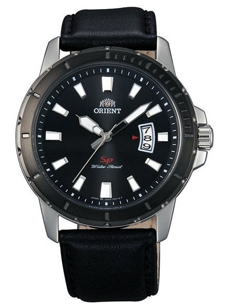 Orient Nite Quartz Watch with Radiant Black Dial and Bezel #UNE2003B