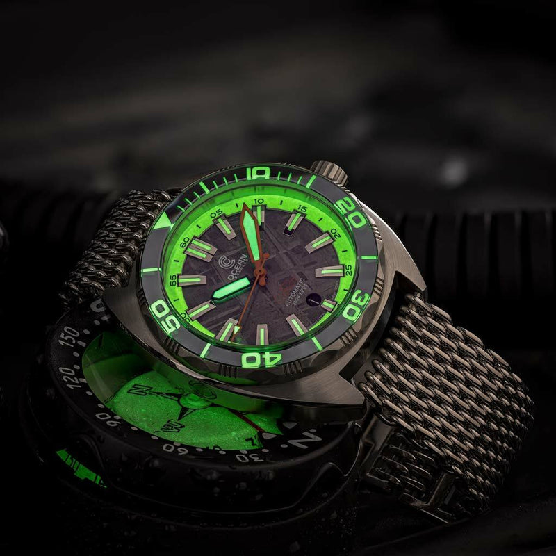 Ocean Crawler Core Diver Swiss Automatic Watch with Meteorite Dial #CD-V3-1324