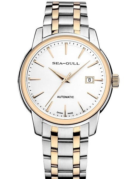 Sea-Gull 41mm Automatic Two-Tone Watch with Bracelet and Sapphire Crystal #217.421
